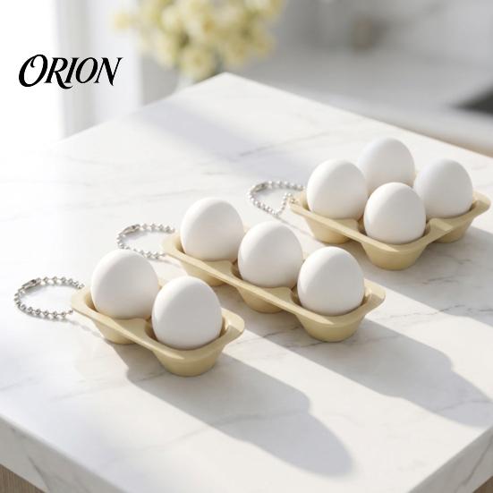 Office Fidget Toy 3D Printed Egg Clicker Toy, 2/3/4-Egg Tray for Bag Pendant Stress Relief, Portable Decompression Button with Bead Chain Adult