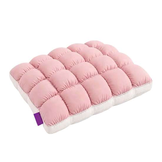 Luxury Hotel Style Pillows Mellow Puff Cooling Cloud Pillow, Ice?Silk Quilted Grid Bed Soft Quilting Pillow Inserts Support for Side & Back