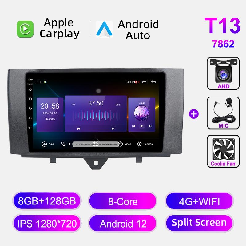 Navigation GPS Carplay For Mercedes Benz Smart Fortwo 2010-2015 Car Radio Android Auto Head Unit Multimedia Player No 2din DVD