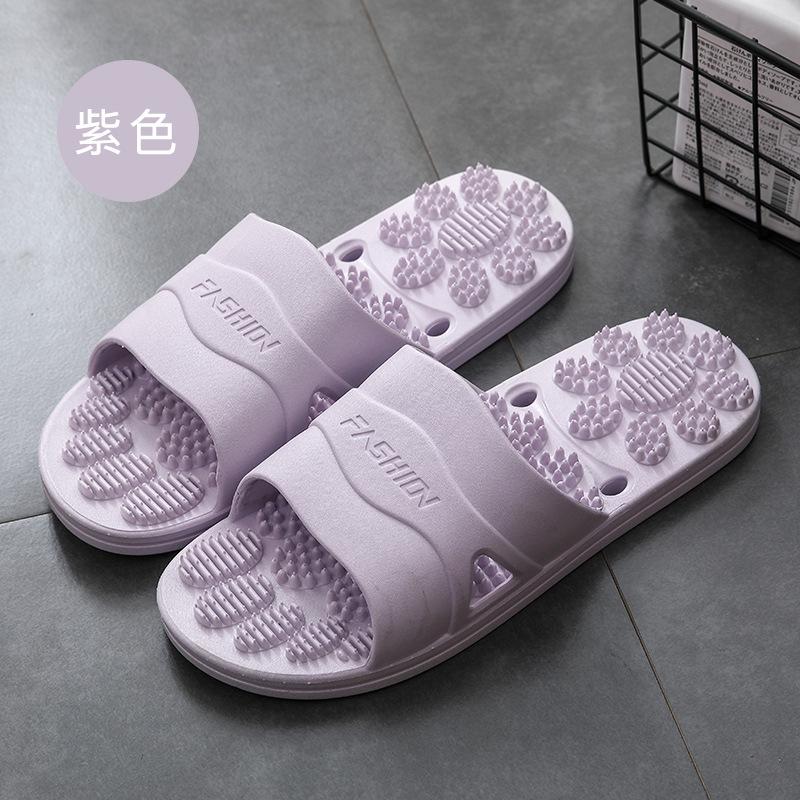WaterLeaky Bathroom Slippers Massage sole Quick-drying Shower Hollow Out Indoor Soft PVC Shoes Anti-Slip Flip Flops Men Women