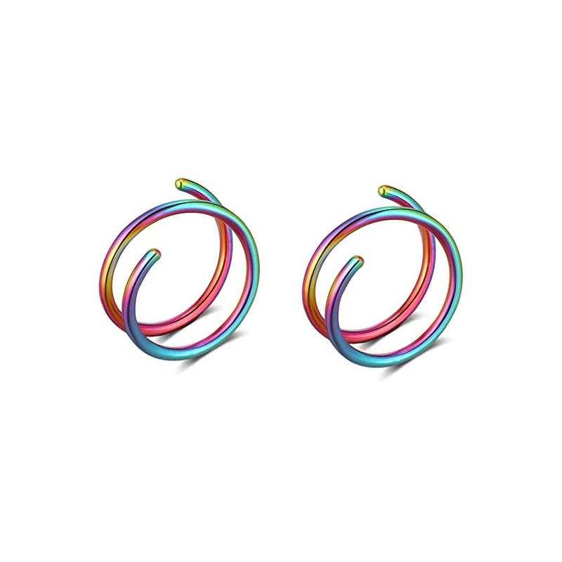 Stainless Steel Double Helix Nose Hoop Ring for Women Creativity Pircing Nariz Tragus Cartilage Ear Piercing Unisex Gift