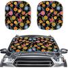 Mushroom Car Windshield Sunshade Daisy Flower Dragonfly Butterfly Mushroom Auto Front Sun Shades Foldable Sunlight Protection Visor Universal Vehicle