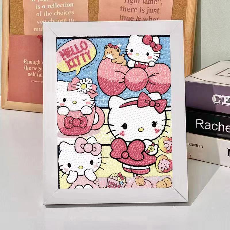 Kuromi Cartoon Diamond Painting Kit: Peace & Joy DIY Gift for Students and Kids.
