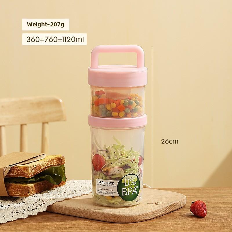 Portable Fruit Oatmeal Breakfast Cup With Spoon For Students And Office Use