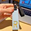 Fashion 26 Letters Key Chain Pu Leather Alphabet Letter Keyring Car Key Accessories Business Key Holder Women Bag Pendant Decor