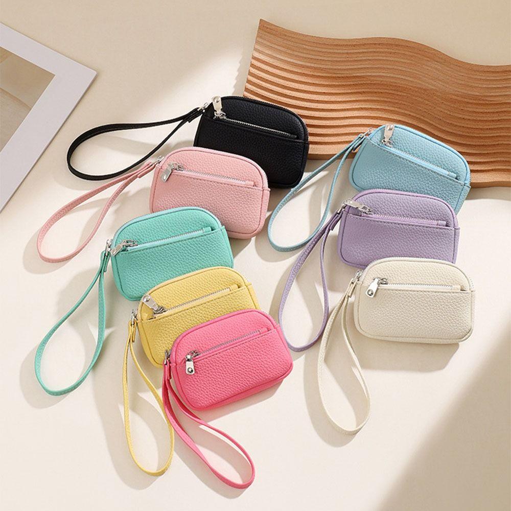 with Wrist Strap Women's Keychain Wallet Zipper Hand-held Key Bag Fashion Coin Bag Casual Wear