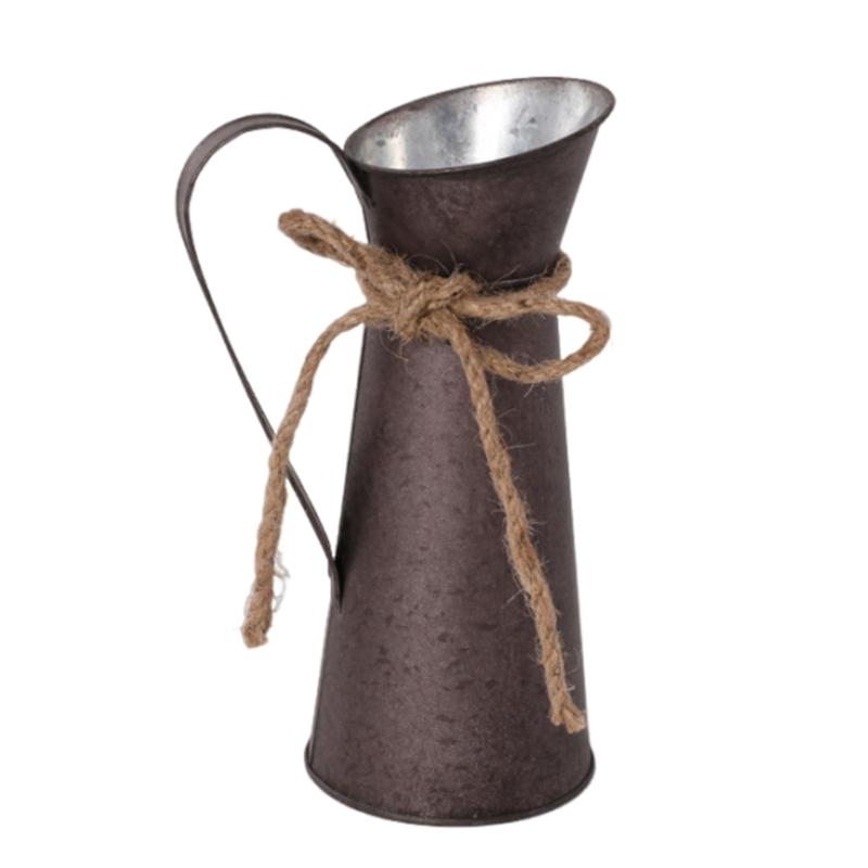 

Shabby Iron Holder for Flowers, Small Milk Can for Rustics Home Decoration Garden Decoration Rustics Flower Holder