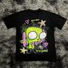 Vintage Invader Zim Tecknad Print Kortärmad T-shirt Retro Unisex Grafisk T-shirt 90-tals Nostalgi Sommar Streetwear Y2K T-shirt Topp