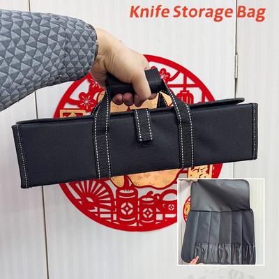 Set Knife Storage Bag Roll-up Knife Bag Western Knife Roll Oxford Cloth Portable Chef Knife Bag Kitchen Organizer