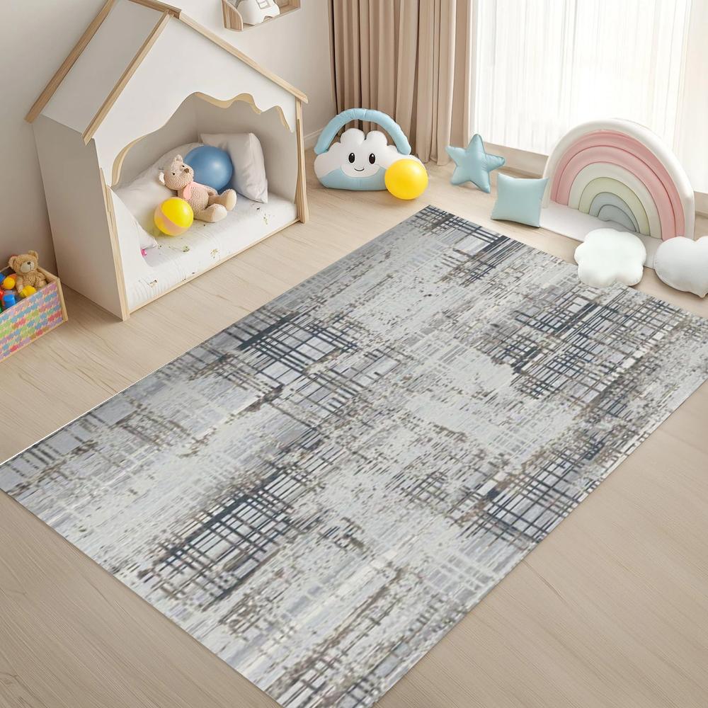 Abstract Line Texture Carpet Mat Rug - Modern Ink Art Design Home Decoration for Living Room Carpets for Living Room Bedroom
