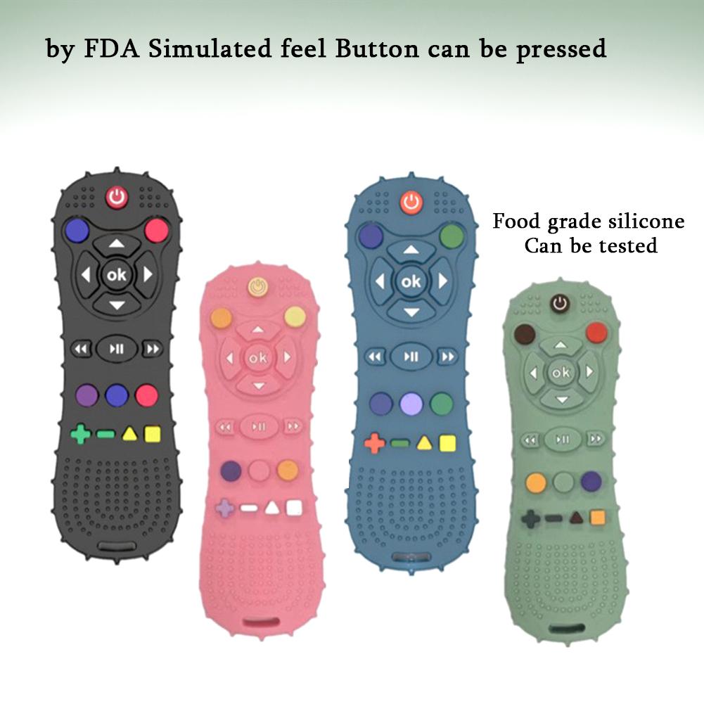 Teething Toys Remote Control Shape Silicone Molar Stick Teether Chew Toys For 3+ Months Infant Toddlers