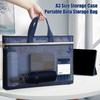 A3 Netz-Reißverschluss Kunst-Portfolio-Tasche mit verbreitertem Handgriff Große Kapazität Reißverschluss Vollständig zu öffnen Transparente Dokumententasche Wasserabweisendes Gewebe Kunstbedarf