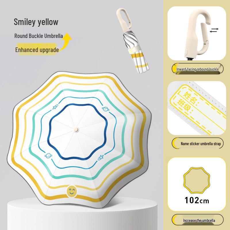 Children's Safe Automatic Umbrella - Anti-Stab, Rounded Corners for School Boys & Girls