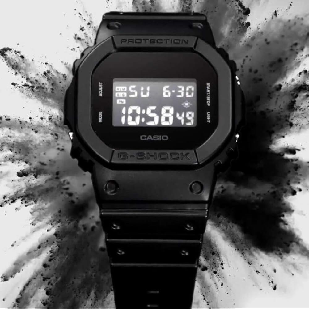 Casio G-Shock Solid Colors Unisex Watch DW-5600BB-1 Black Durable Waterproof Design