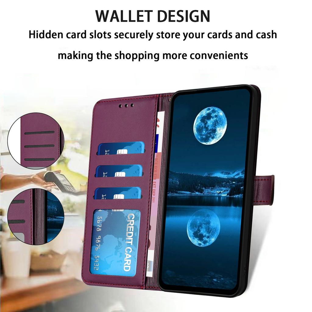 For Samsung Galaxy A06 4G Wallet Phone Case Leather Stand Cover with Strap