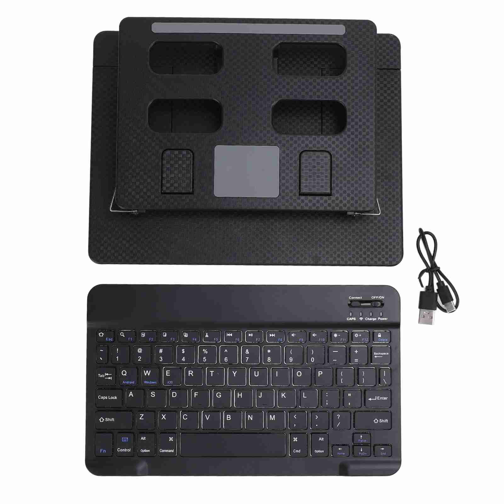 

Вращающаяся подставка для планшета, многофункциональная складная, регулируемая по высоте подставка для планшета с клавиатурой BT для T Black