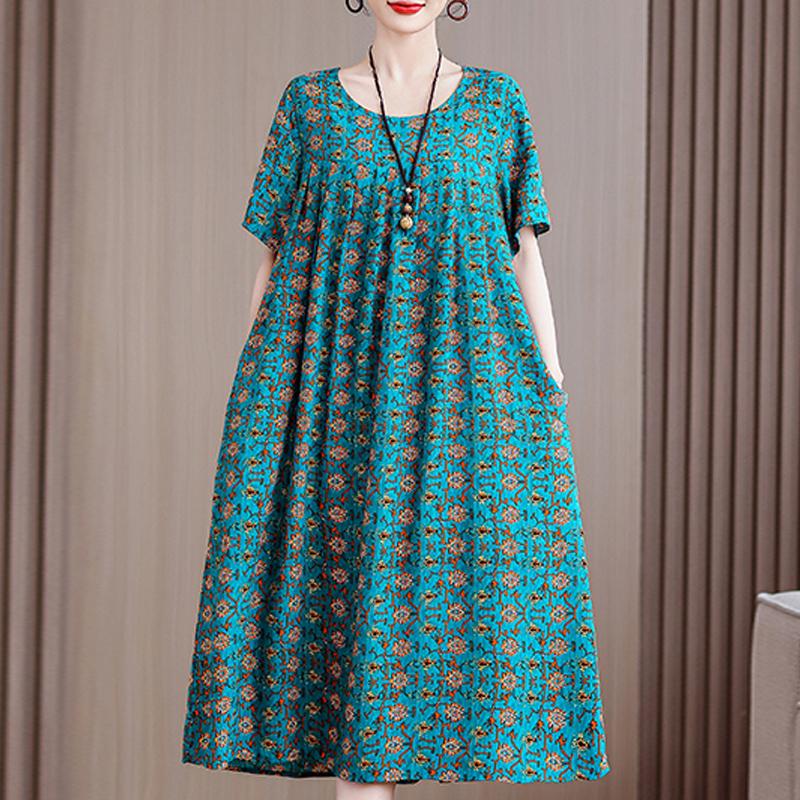 

Літні великі сукні, елегантні довгі жіночі сукні з коротким рукавом і великим розміром 5XL