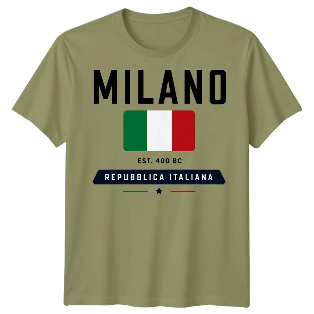 Milano Graphic Unisex Football T Shirt Casual White Soft Cotton Classic Top