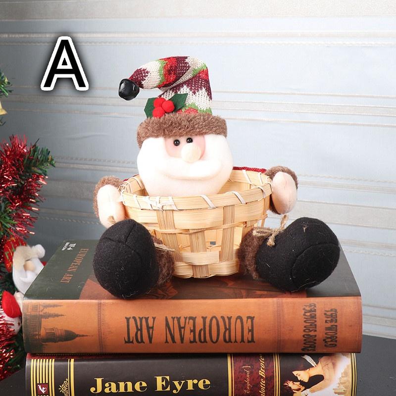 

Рождественская конфетница украшение маленькая бамбуковая корзина украшение сцены реквизит корзина для сахара настольная корзина для водных яблок A