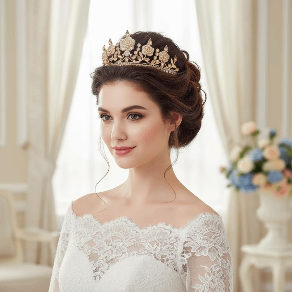 Tiara da Regina Barocca Scintillante Splendida Tiara di Cristallo di Lusso Tiara con Strass Festa Ballo