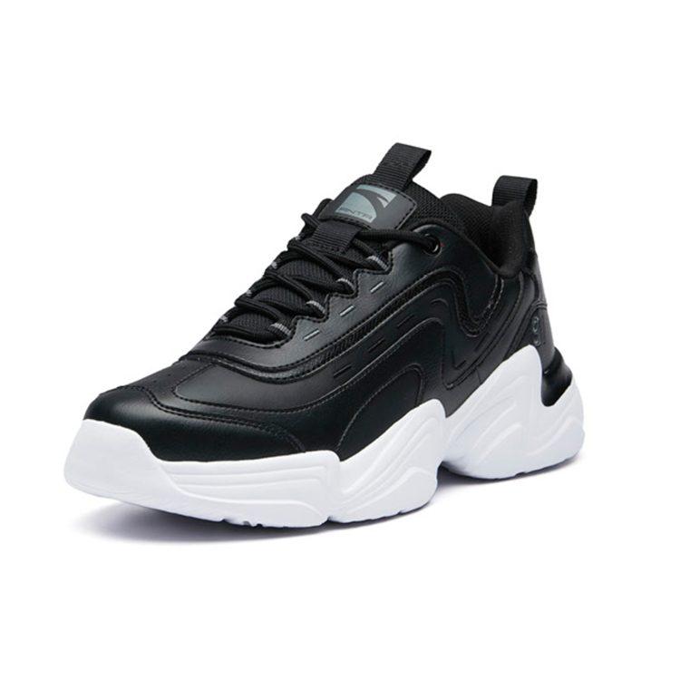 Anta Slip Resistant Abrasion Resistant Low Top Chunky Sneakers Men's Black 91938862-3