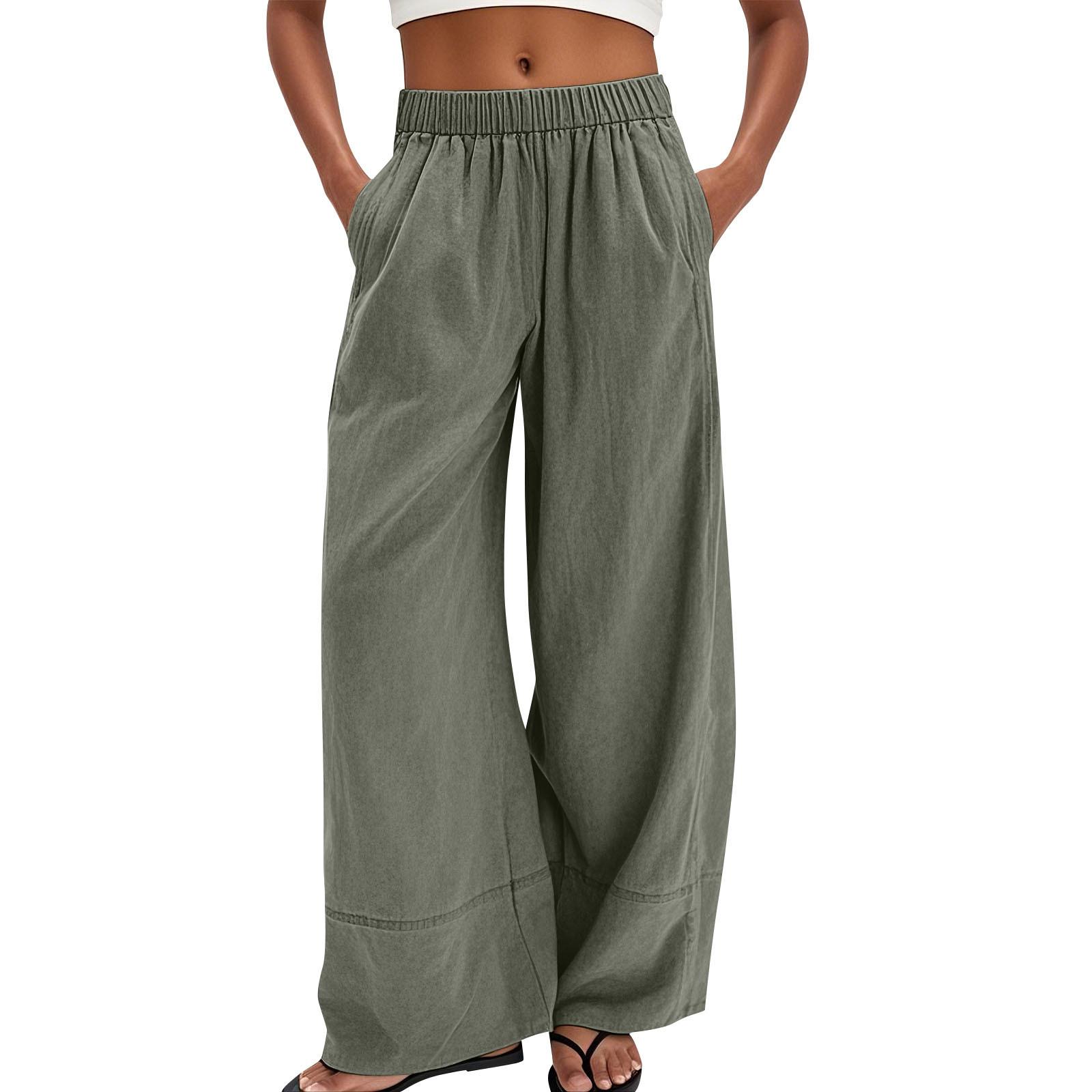 

Женские спортивные брюки для фитнеса, повседневные свободные эластичные спортивные брюки, прямые широкие брюки, повседневные брюки, брюки для йоги S