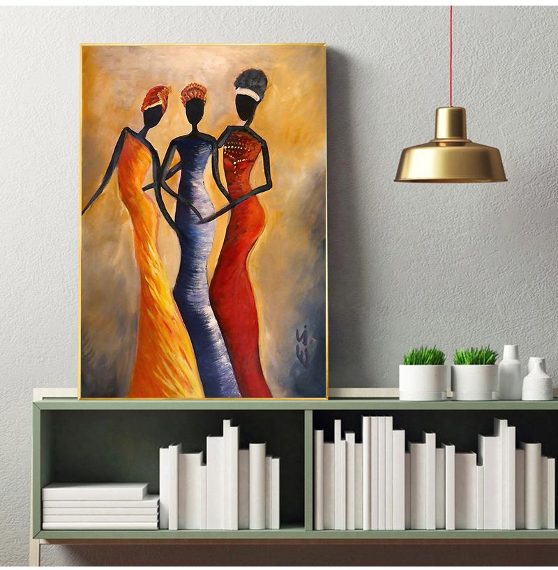Ritratto di Donna Africana Vintage Pittura a Olio su Tela Poster e Stampe Arte Scandinava Immagine da Parete per Decorazione Soggiorno Senza Cornice