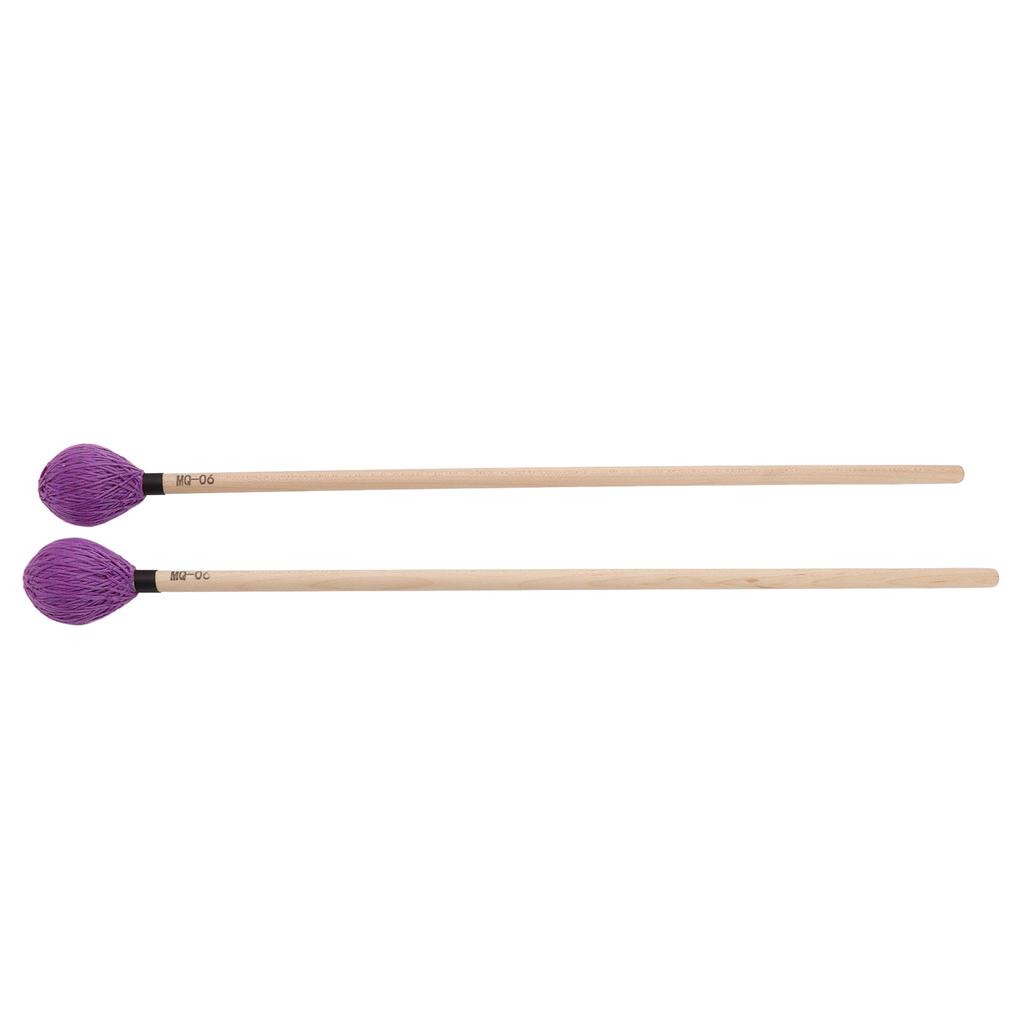 1 Paar Marimba Schlägel Mittelhart Garnkopf mit Ahornstiel zum Perkussionsspielen MQ?06Lila