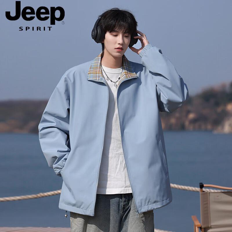 JEEP SPIRIT Men s Color Block Splicing Lapel Jacket 3XL