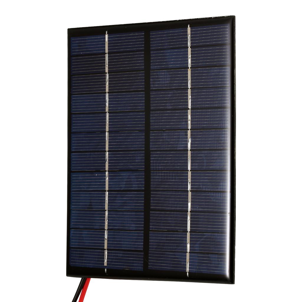 2W 12V Solar Panel with Clips Polycrystalline Silicon Solar Cell DIY Waterproof Camping Portable