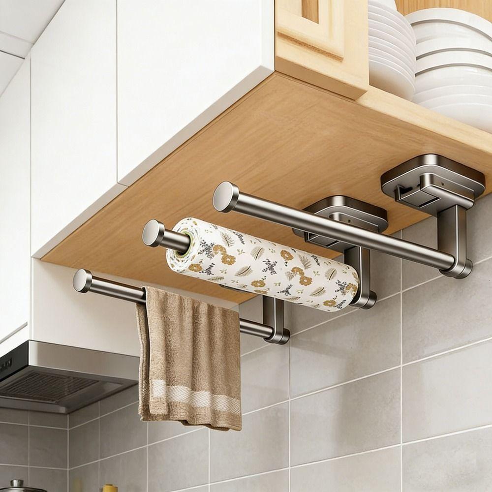 Wall Mounted Cling Film Storage Rack Easy Install Paper Towel Storage Rack  Balcony