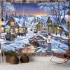 Christmas Wood Snow Tapestry Wall Hanging New Year Gift Moose Boho Bed Curtain Dorm Home Decor  200x150cm