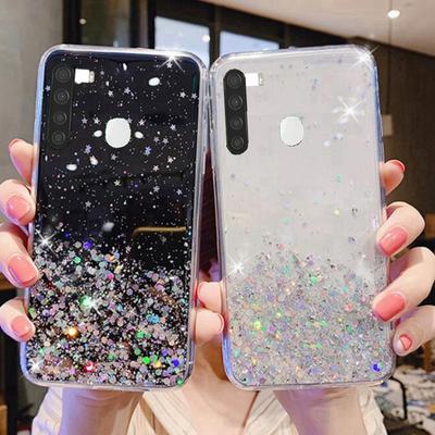 Bling Glitter Phone Case For Samsung Galaxy A21 A215U A215W A215DL Silicon Soft Case Full Cover For Samsung A 21 215U Back Cover
