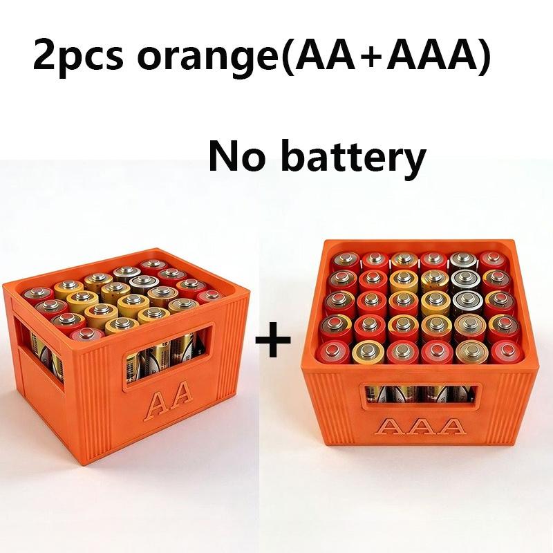 Экономичный прочный штабелируемый пластиковый ящик для хранения батареек - Большой вместимости 3020 отделений Органайзер для батареек Подходит для батареек AAAAA 2pcs оранжевый 1190₽