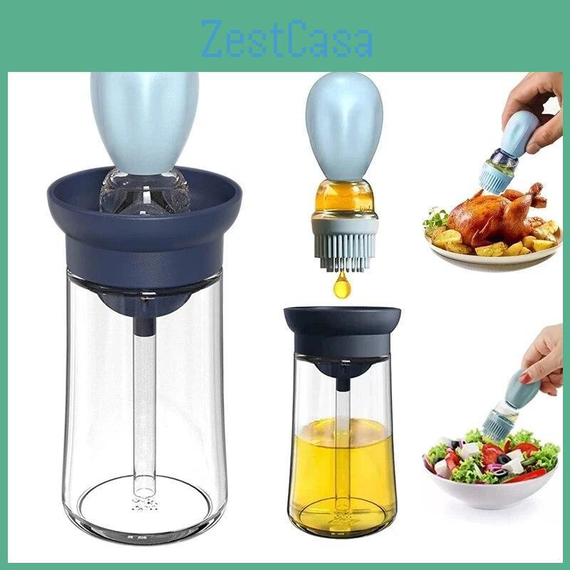 Kitchen Bottle Silicone Brush Oil Bbq Grill Dropper Olive Oil Dispenser Bottle For Cooking Baking Barbecue Kitchen Accessories