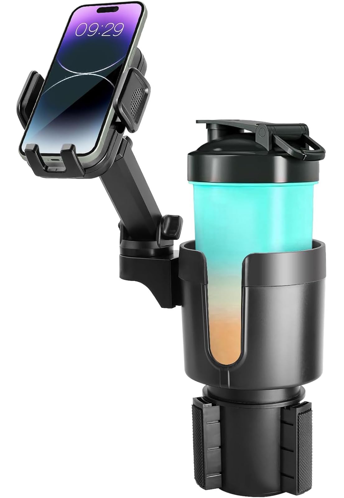 

Smartphone Drink Holder, Car Adjustable, Mobile Phone Cup Stand, In-Car, 2-in-1 Design, Cup Holder, серый