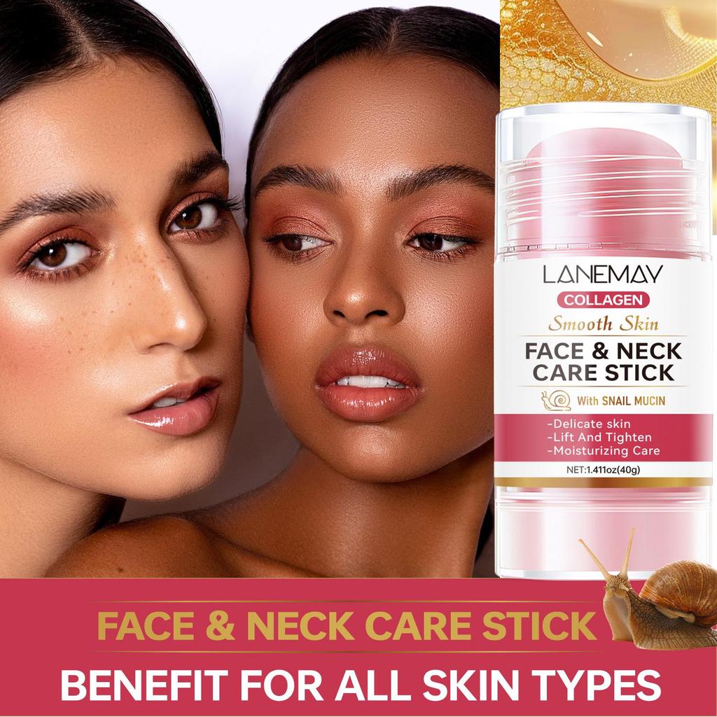 Face & Neck Care Stick-With Snail Mucin & Collagen-Lift And Tighten Skin-Moisturizing Care For All Skin Types, 40g