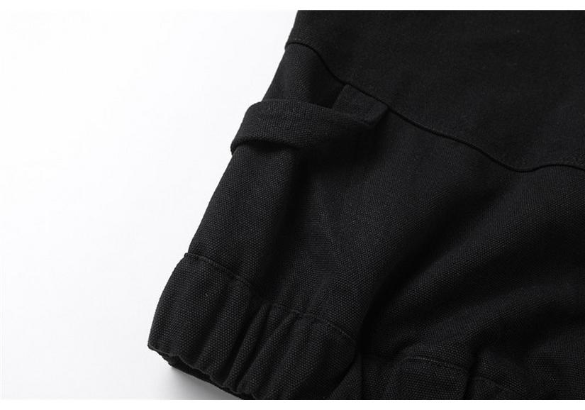 QIYOU 2025 Autumn Unisex Retro Dark Patchwork Double Zipper Workwear Jacket