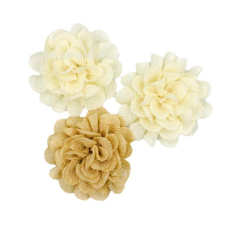 Korean Linen-Style Fabric Flowers for Handmade Hair Accessories, Shoe Decor & Brooches