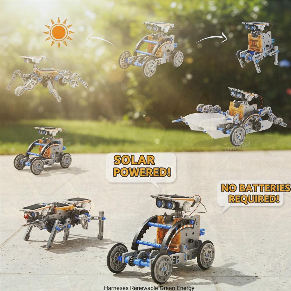 13-in-1 Solar Robot Kits DIY Building STEM Projects Science Experiments Educational Learning Toys for Kids Gifts for Boys Girls