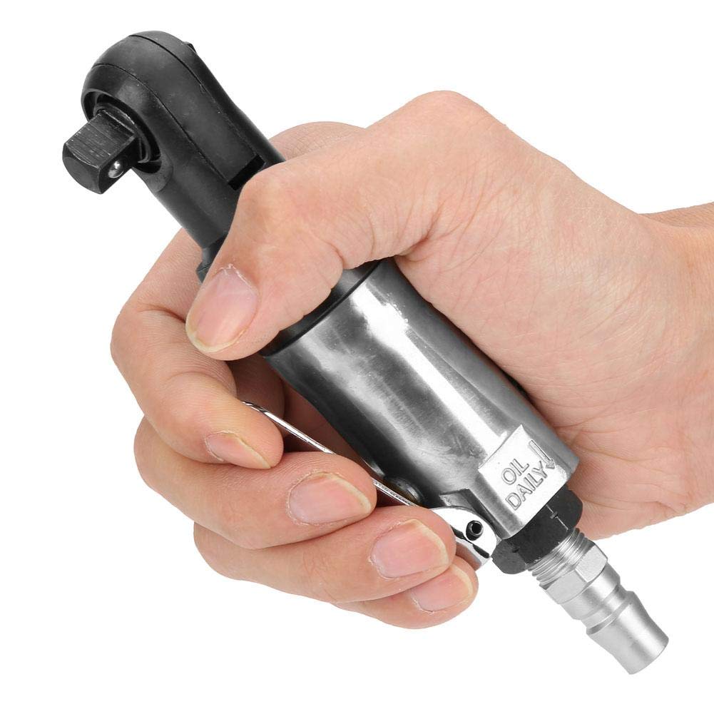 Akozon Adjustable Air Ratchet Wrench, 1/4" Square Drive, for Machine Building and Automotive Industries