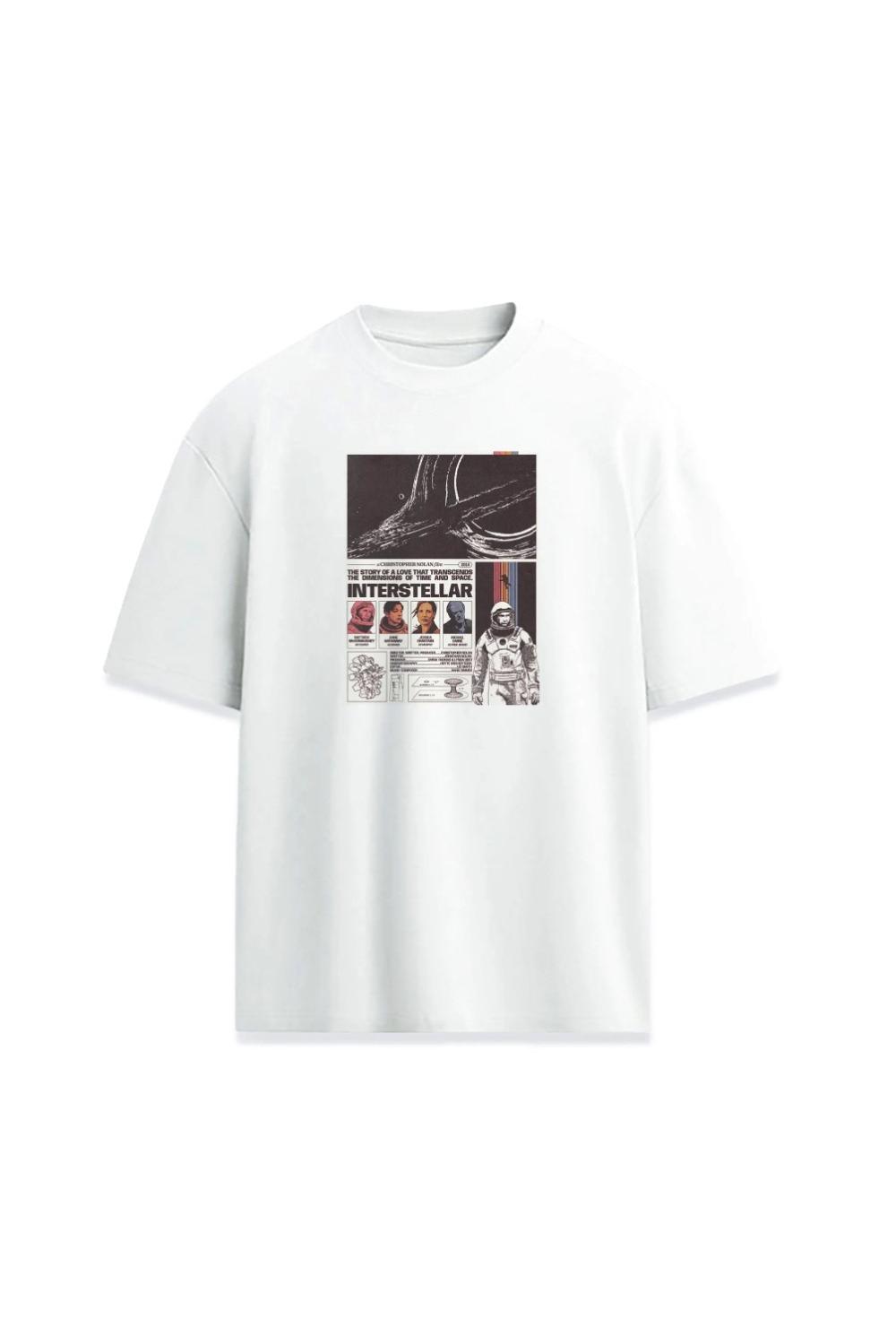 

Iconic Movie Interstellar Cover Scene Quotes Design Tee Front Printed Shirt Unisex Premium Tshirt 4XL