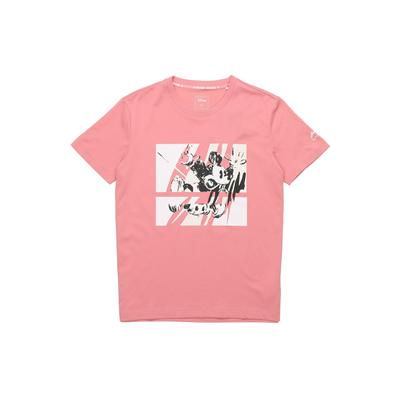 X Disney Mickey Mouse Playtime Print Short Sleeve T-Shirt Men Tops Apricot-Pink AHSQ527-3
