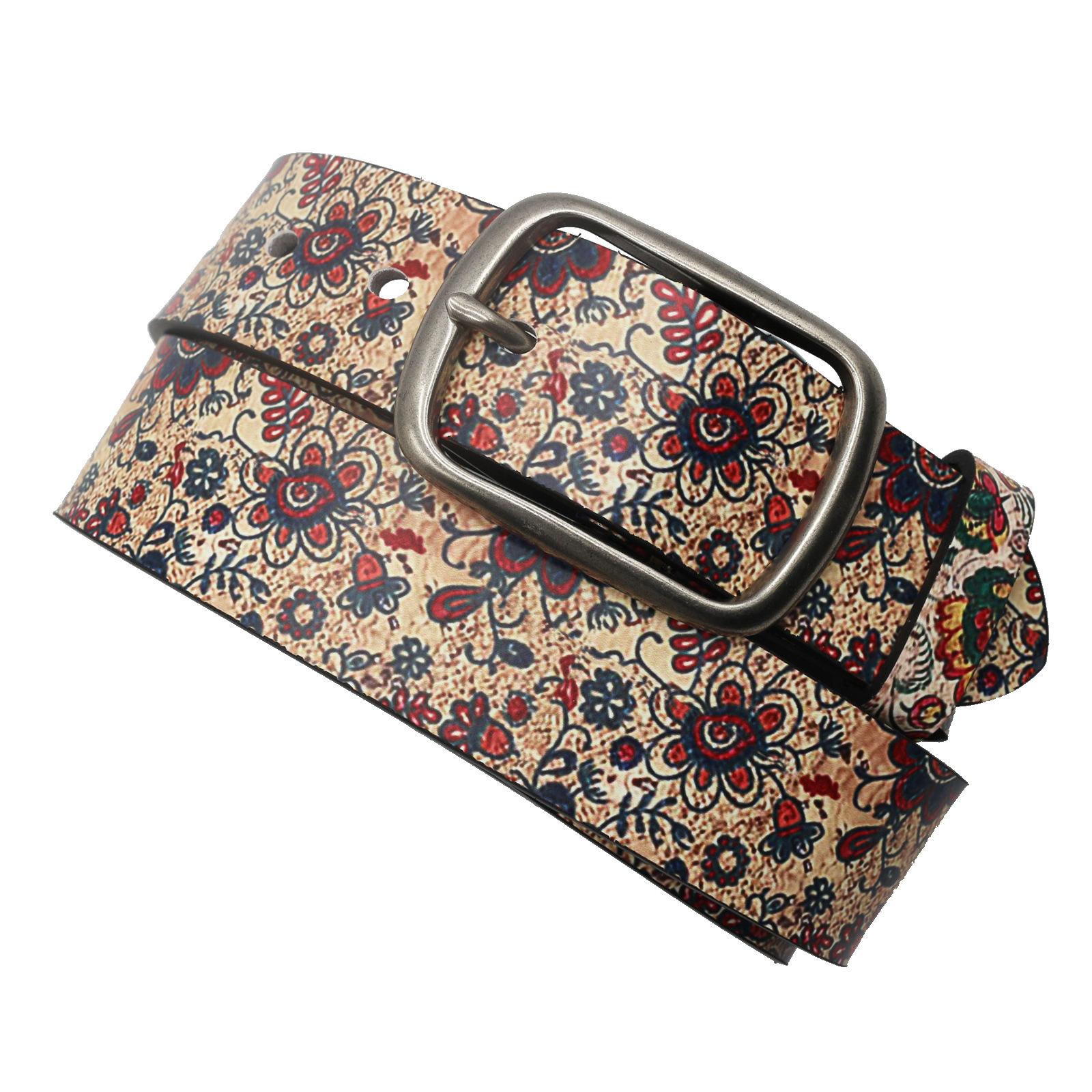 

Европейский и американский хип-хоп панк PU принтованный ремень, персонализированные универсальные модные джинсовые аксессуары ремень с пряжкой 125cm красный