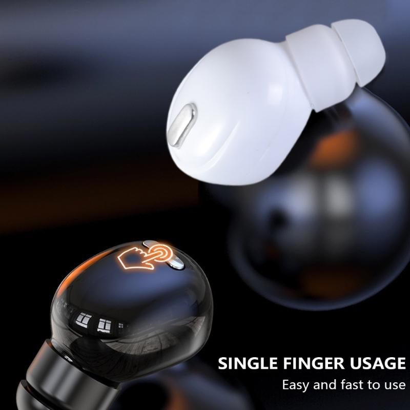 BT5.2 Earbud Earphone, Single Ear In Ear Headset for Car, Office Use, IPX5 Waterproof with Long Battery