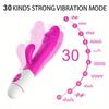 Dual Vibrator Silicone Waterproof Female Vagina Clitoris Anal Massager Sex Toys G-Spot Dildo