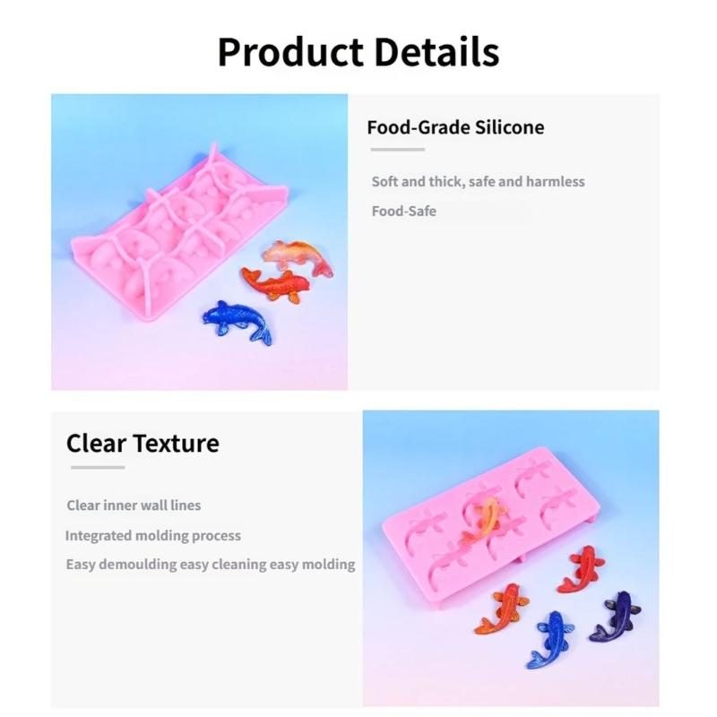 Food Grade Silicone Fish Chocolate Molds With 6 Cavities Kitchen Baking Tool Ideal For Candy Jellies And Baking Crafts