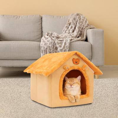 Cat Dog House Bed for Indoor Cats Comfortable Kitten Cave Hideaway Hut Kennel Pet Warm