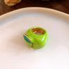 Minimalist Geometric Fruit Ring Colorful Vintage Ring Elegant Enamel Fruit Ring  Women