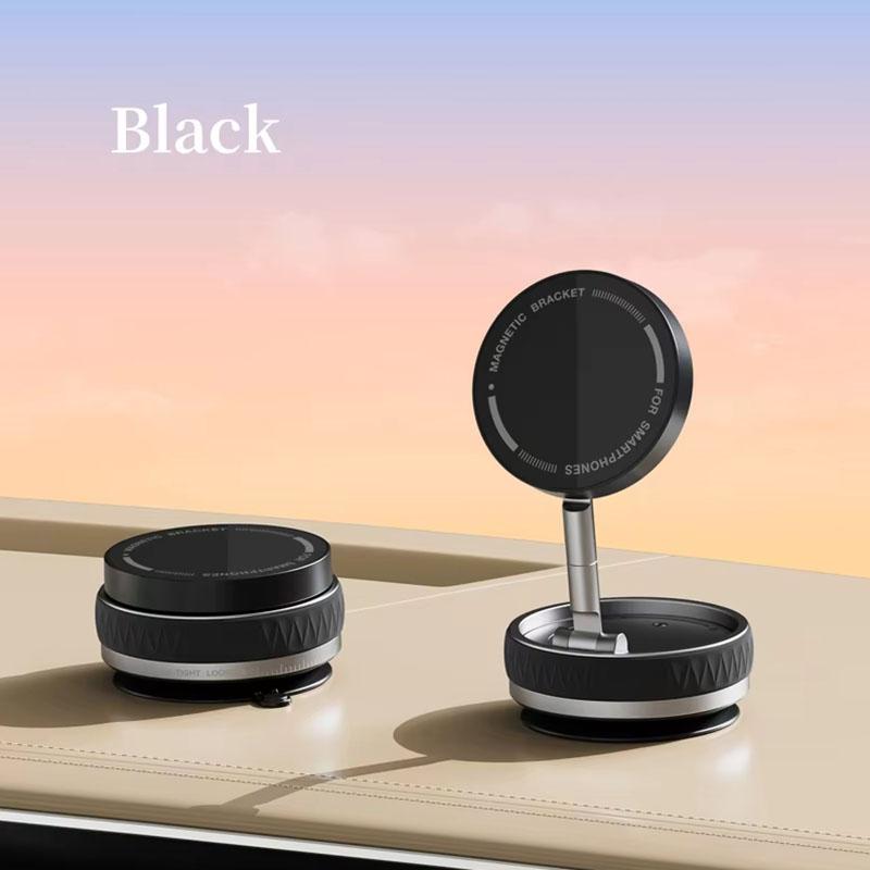 

Vacuum Suction Cup Car Magnetic Wireless Charger Foldable 360° Universal Rotating Stand for iPhone Samsung Gym Bath Mirror 1PC чорний